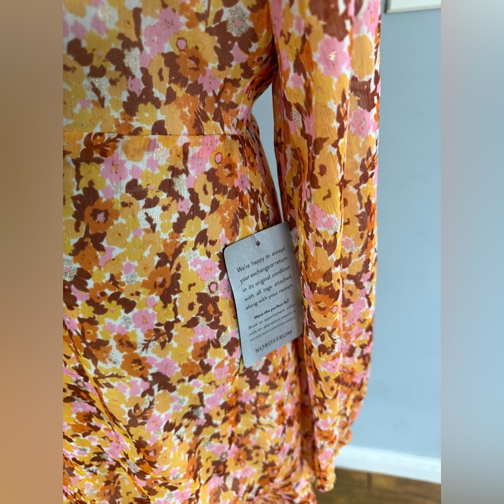 Lush Multicolor Floral one sleeve dress size XL - Picture 8 of 9